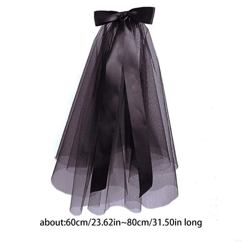 H9ED Short Tule Wedding Veil Двойная слоя белая черная бежевая свадебная завеса для косплея (art.: 3920cc6edcc9d) - 3920cc6edcc9d