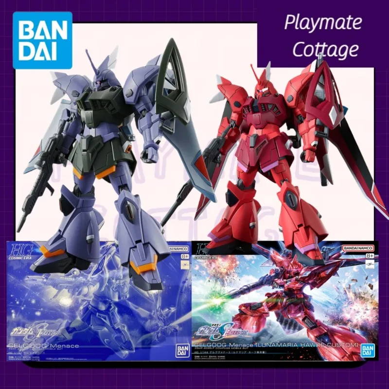 Оригинальная аниме-фигурка BANDAI Gundam HG 1/144 ZGMF-2025/F GELGOOG Menace и LUNAMARIA HAWKE, собранная модель на заказ, оригинальная коробка