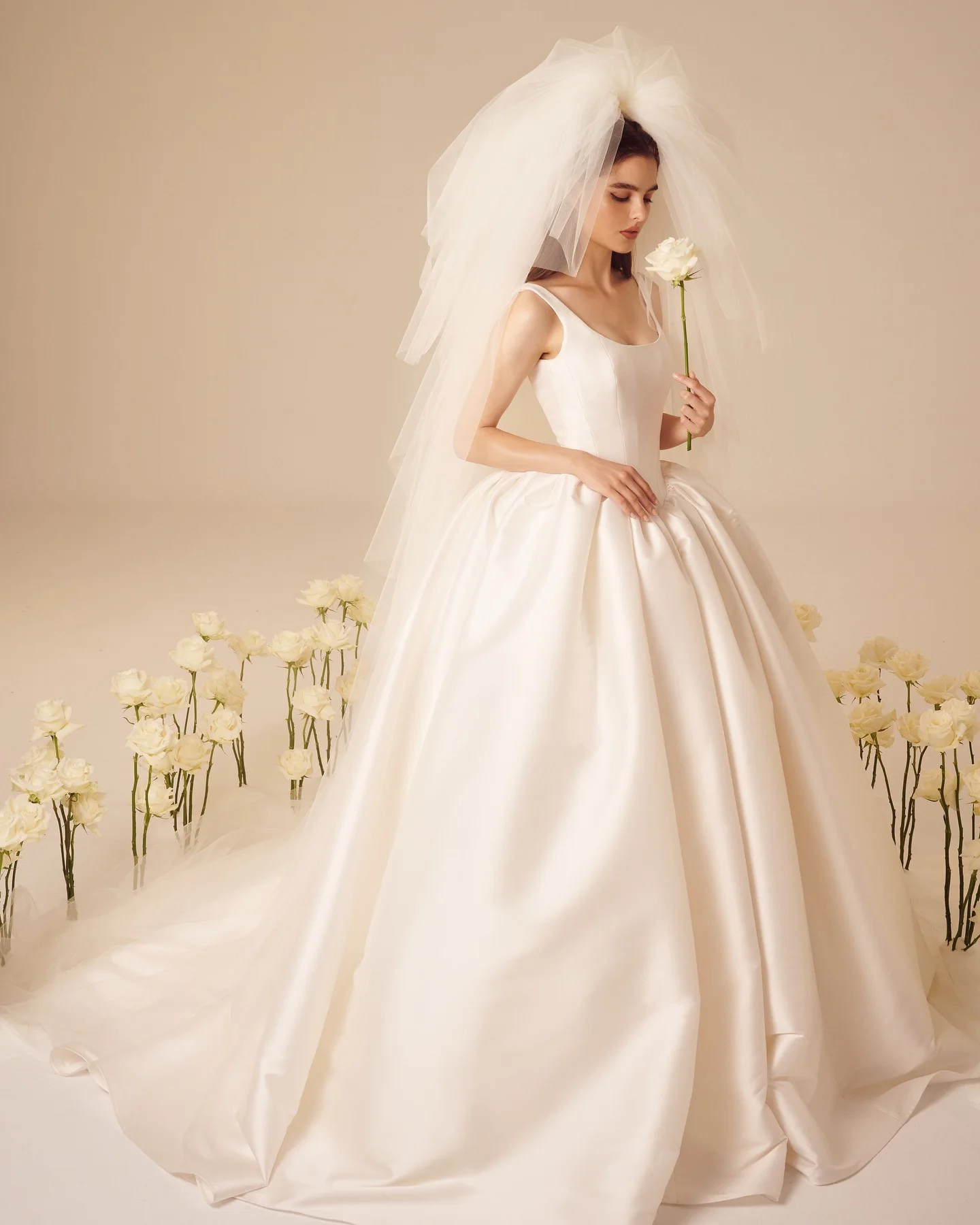 Атласное свадебное платье Vestidos De Novia Princesas Vestido Noiva Minimalistas Ball Gown Para Boda Por La Iglesia Civil Brautkleider