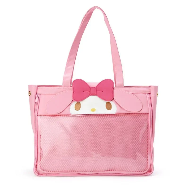 Фото Xiuya Pink Melody женская большая сумка эстетический японский стиль Лолита Jk милая сумка прозрачная большая вместительная модная женская сумка №5