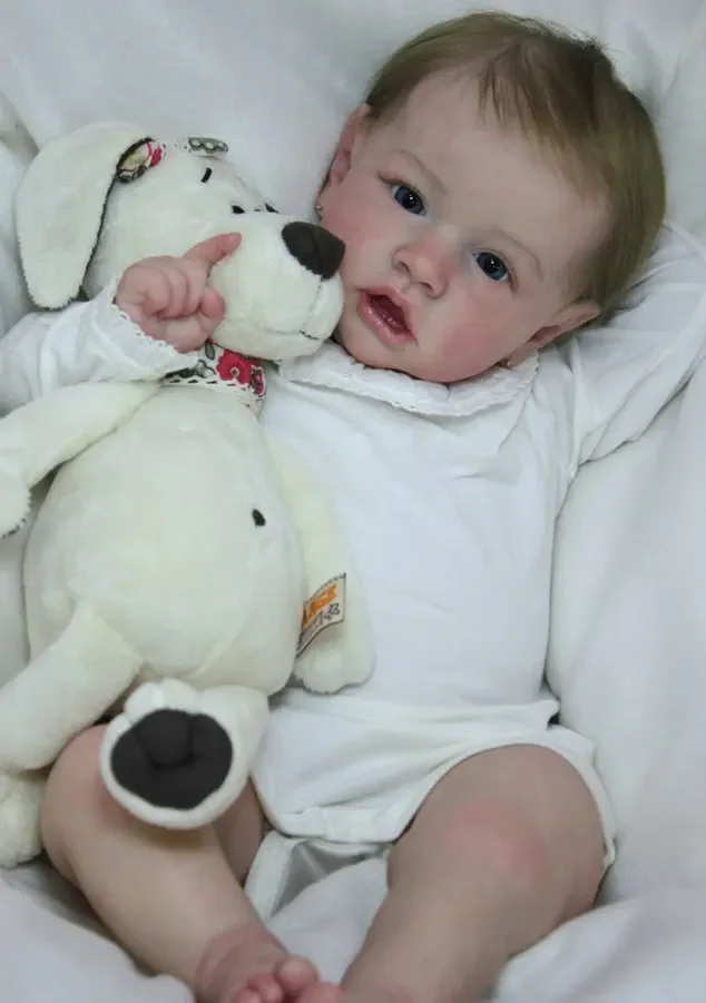 Фото SINO-BB Reborn Baby 22-дюймовый реалистичный милый винил для новорожденных Liam, неокрашенные незавершенные детали, комплект пустых кукол «сделай сам» №2