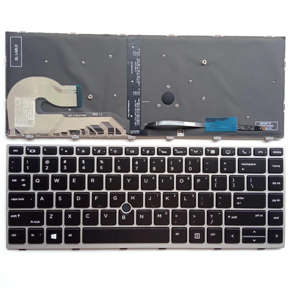 Фото Английская клавиатура для EliteBook, сменная Клавиатура для ноутбука 840 G5 840 G6 745 G5 745 G6, подсветка в серебристой рамке с указателем №5