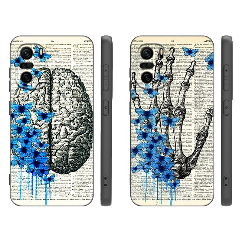 Черный чехол для телефона Medical Human Organs для Xiaomi POCO F3 X3 NFC X4 GT F5 F6 F7 M3 M4 M6 M7 X5 X7 Pro C40 C65 F4 M5 5G Чехол из ТПУ
