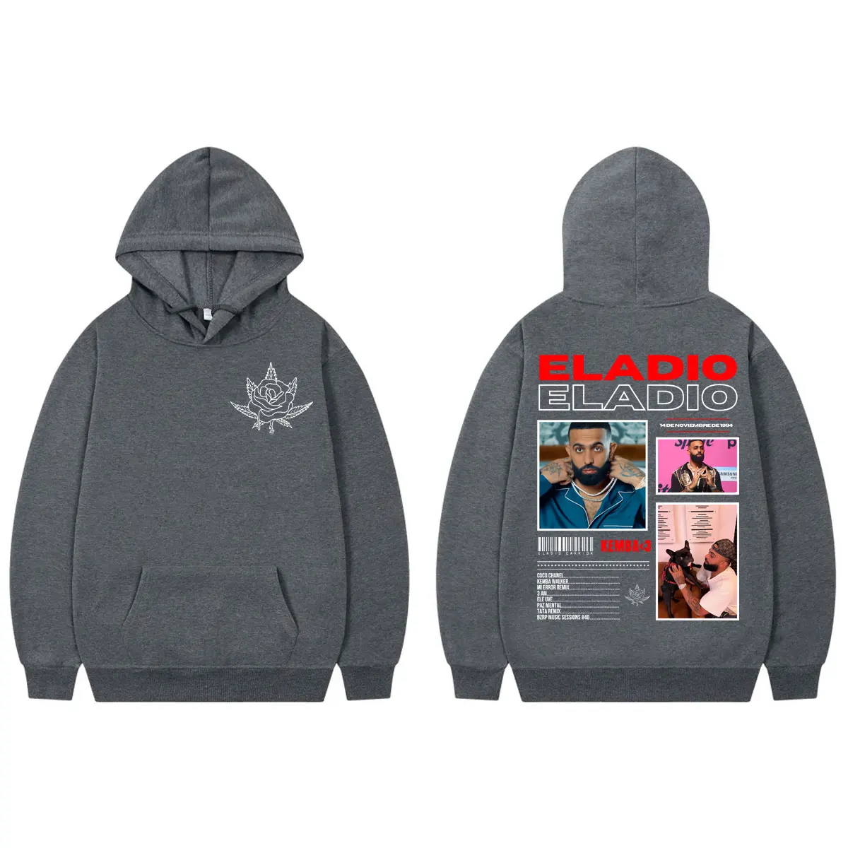 Фото Лидер продаж, рэпер, Eladio Carrion Merch, толстовка с капюшоном в стиле Харадзюку, хип-хоп, поп-музыка, толстовка для мужчин и женщин, модные пуловеры больших размеров №5