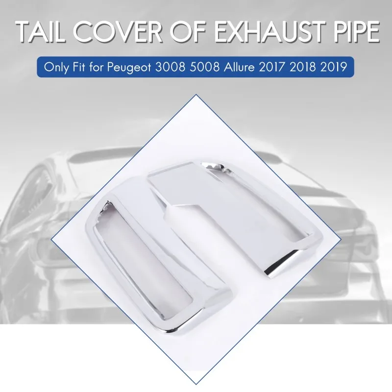 Для Peugeot 3008 5008 Allure 2017-2019 Pipa Knalpot Ekor Penutup ABS Belakang Knalpot глушитель профессор Pipa Cover Dekorasi trim