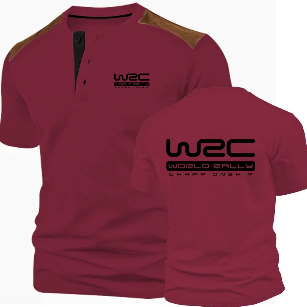 Фото Чемпионат мира по ралли WRC футболка мужские рубашки на пуговицах футболка спортивная тренировочная футболка с короткими рукавами цветной блок трикотаж на пуговицах №5