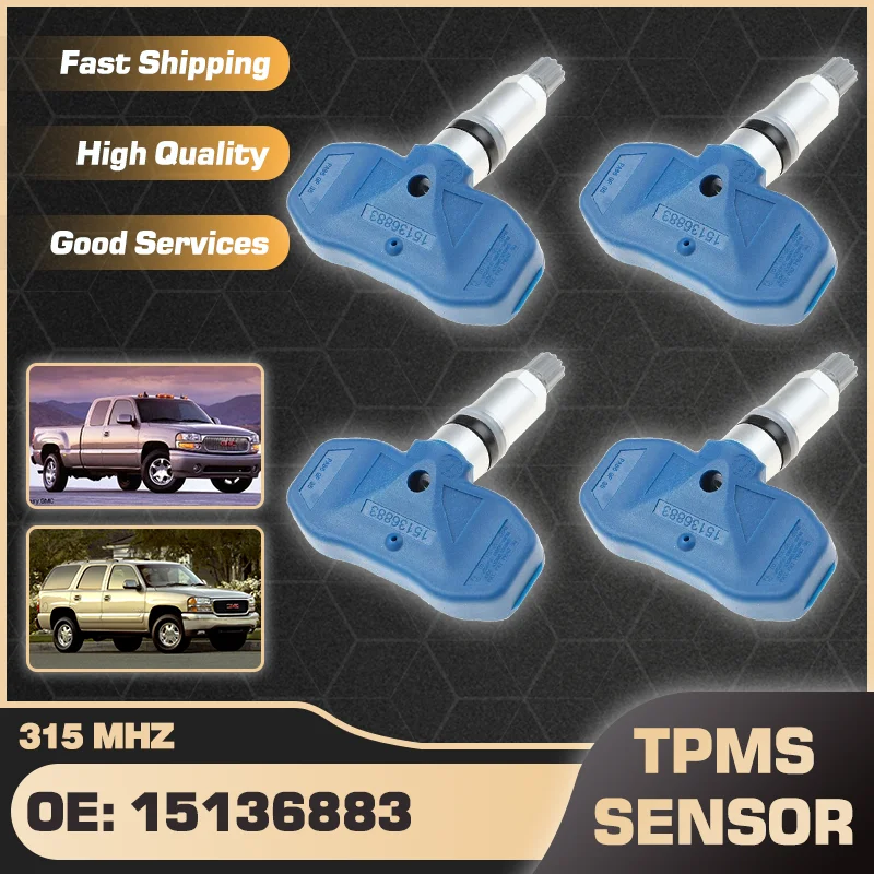 Авто для GMC Sierra HD 1998-2004 GMC Yukon XL 1999-2004 315 МГц Автомобильный TPMS датчик давления в шинах 15136883 15102575