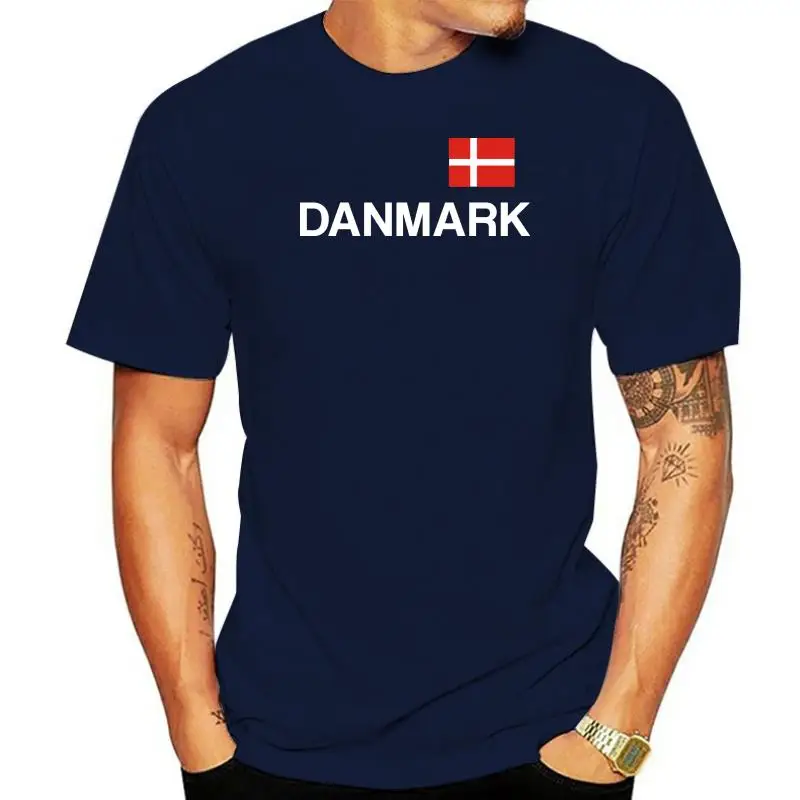 DANEMARK Футболка-флаг и текстовый принт-от S до 3XL-черный-Дания праздник