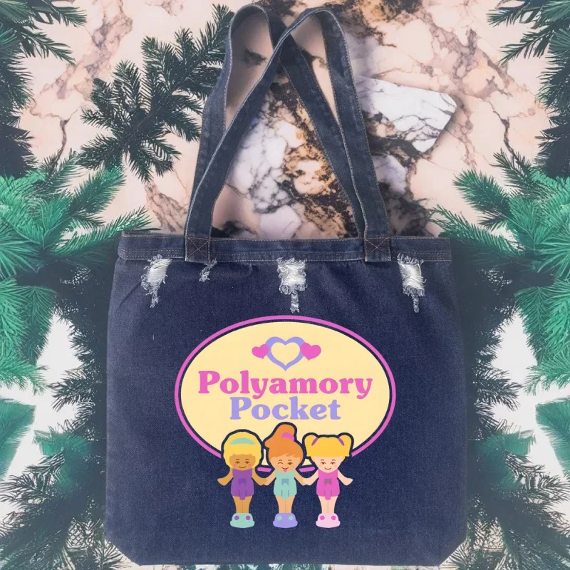 Polly Pocket Leisure Ковбойская однотонная легкая сумка-тоут на молнии Высококачественная модная сумка большой вместимости Мягкая сумка на плечо