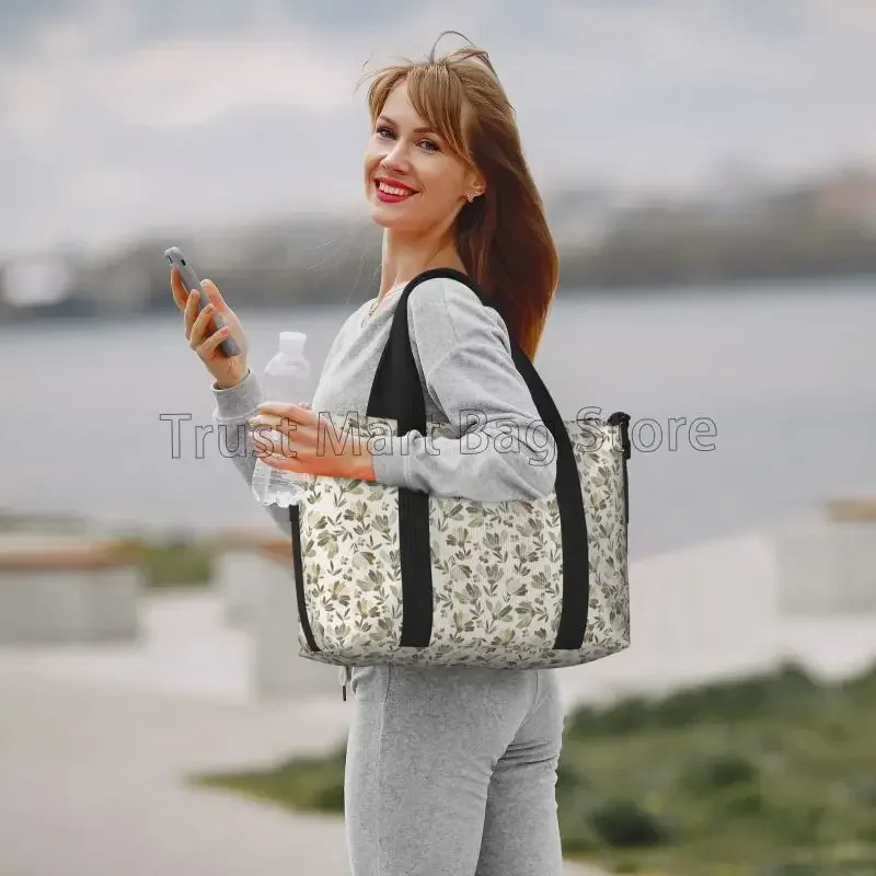 Sacs voyage à imprimé Floral vert sauge Бежевый, sac nuit étanche pour week-end pour femmes, sac à main sport et gymna (art.: 3920cf9b1174c) - 3920cf9b1174c