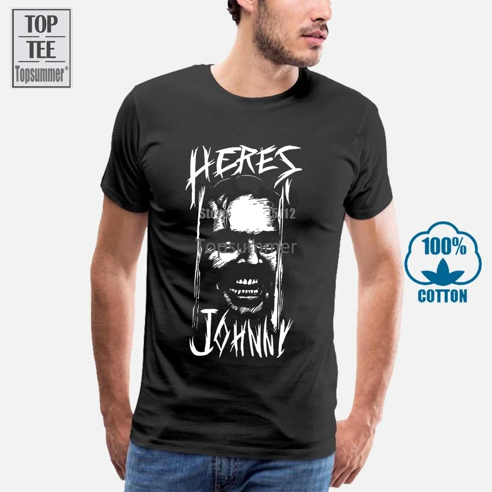 Футболка Here S Johnny The Shining Horror Creepy Cult Film Movie 80S, большие футболки с рисунком для женщин, подарки для папы