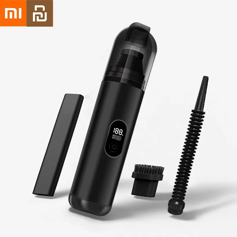 Xiaomi Youpin автомобильный пылесос с цифровым дисплеем портативный мини ручной беспроводной пылеуловитель циклон всасывания автомобиль дом новый Mi