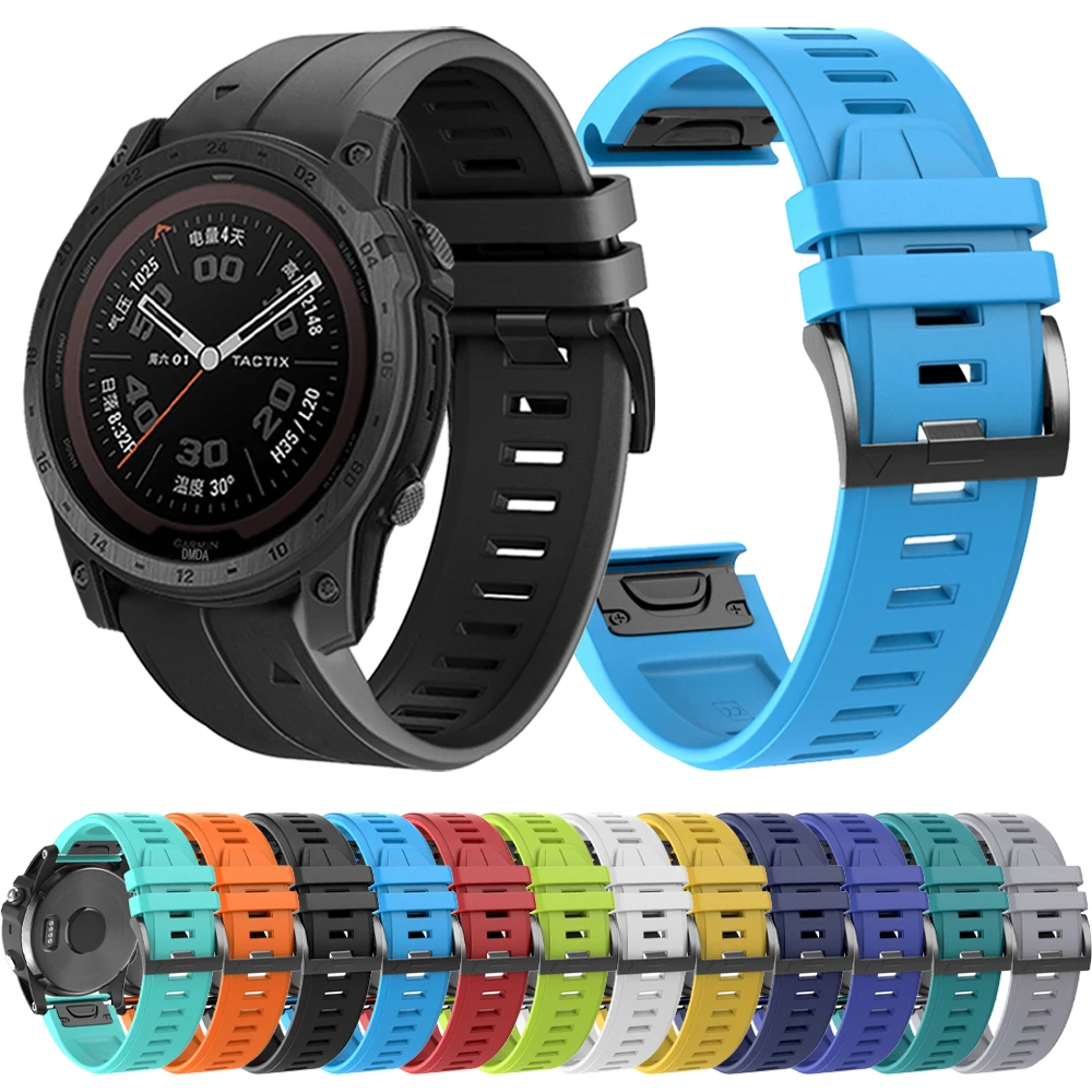 Ремешок силиконовый для наручных часов, быстросъемный браслет для Garmin Тактический 7 AMOLED Pro, Bravo/Delta Quatix 7X 7 5 6, 22 мм 26 мм