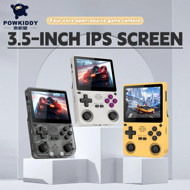 Фото Powkiddy V20 Ретро игровые консоли 3,5-дюймовый IPS-экран 5000 мАч аккумулятор двойная карта портативные игровые консоли слот подарки на день рождения №2
