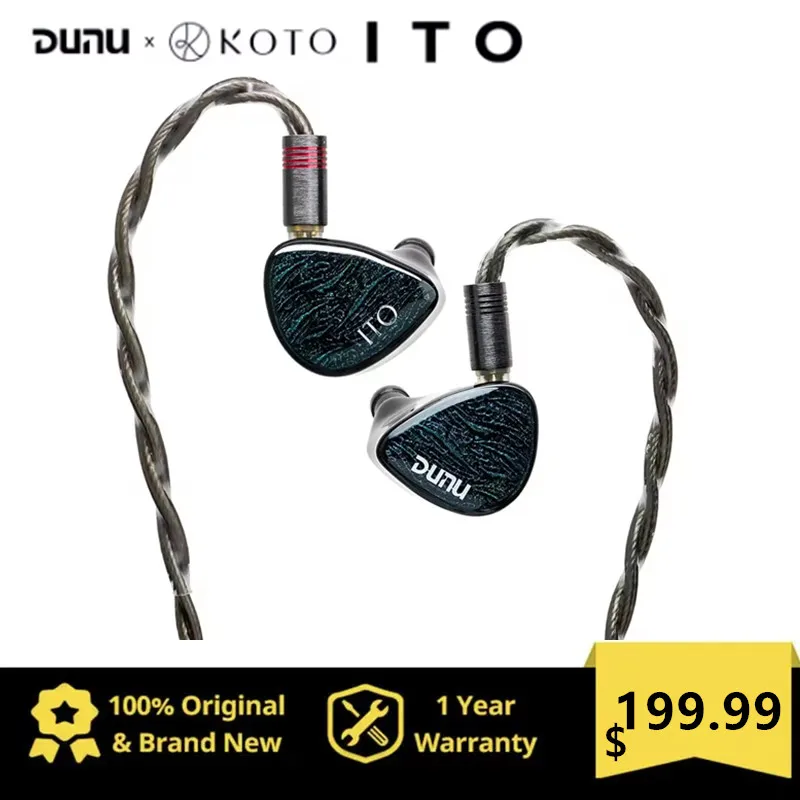 Наушники-вкладыши DUNU x KOTO ITO Гибридные драйверы 2DD + 2BA IEMs с 4-ядерным однокристаллическим медным сменным штекерным кабелем Q-Lock
