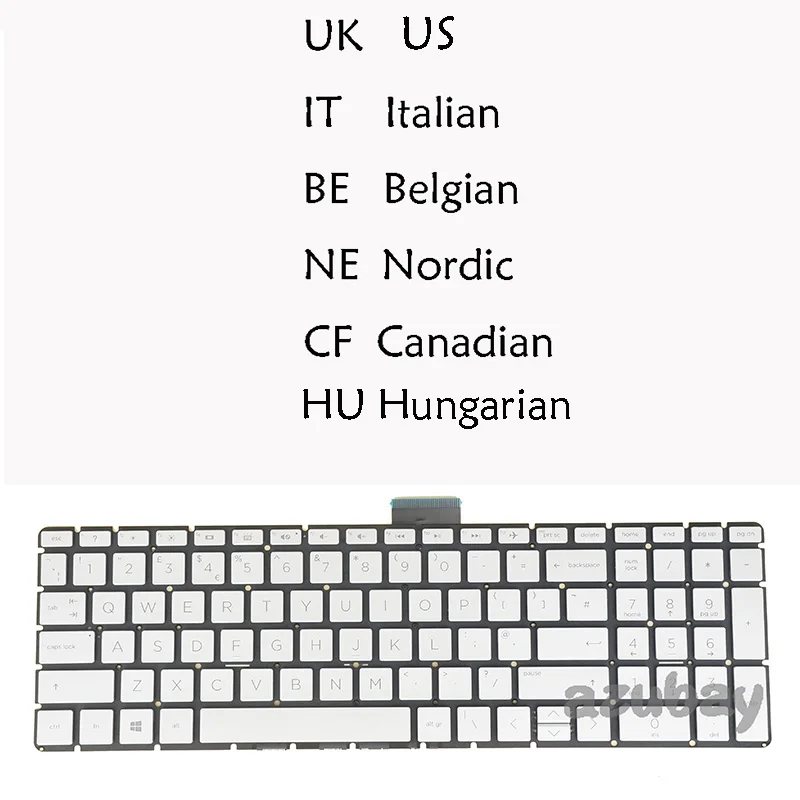 Клавиатура для ноутбука HP 15-cs 15-cw 15-dy 15q-dy 15s-dy 15s-eq 15s-fq 15t-cs 15z-cw US HU IT NE UK CF QWERTY BE AZERTY