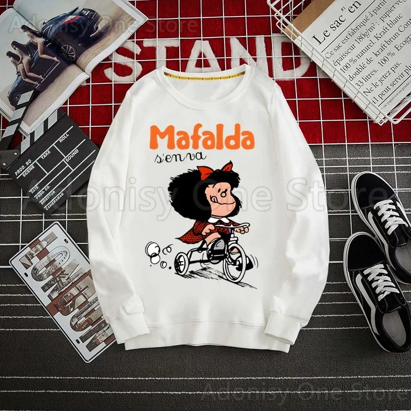 Mafalda Harajuku однотонная модная мужская/женская уличная толстовка с длинным рукавом