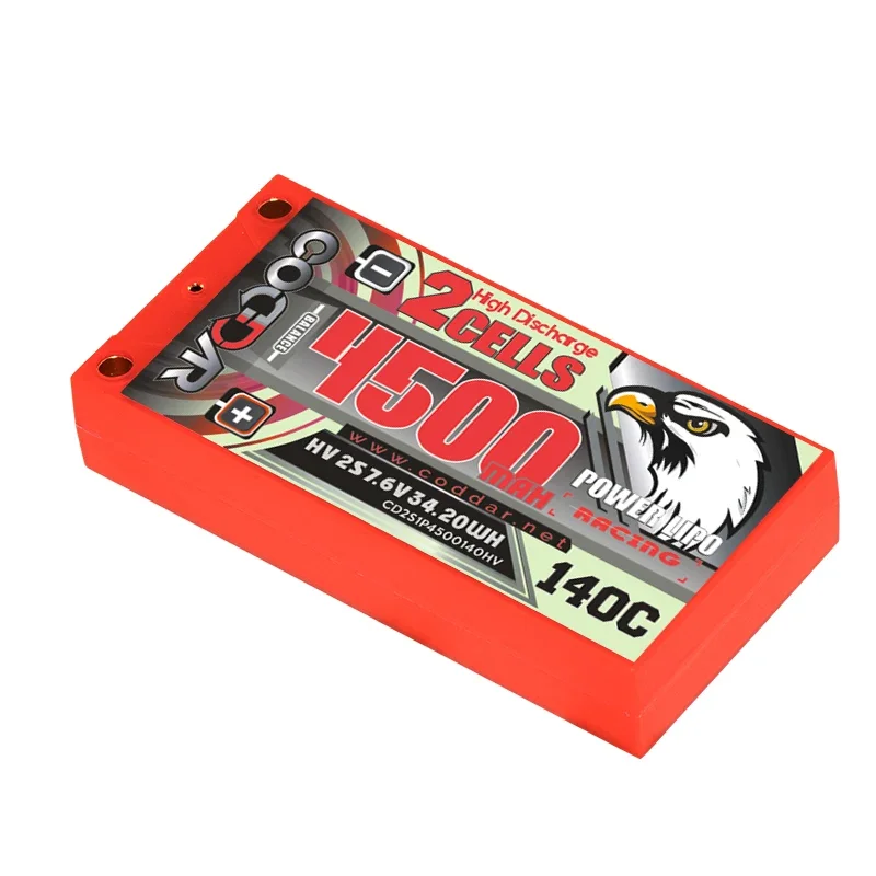 CODDAR 4500mAh 2S 7.6V 140C LIHV NGE1/10 Electric Drift RC Car High Voltage