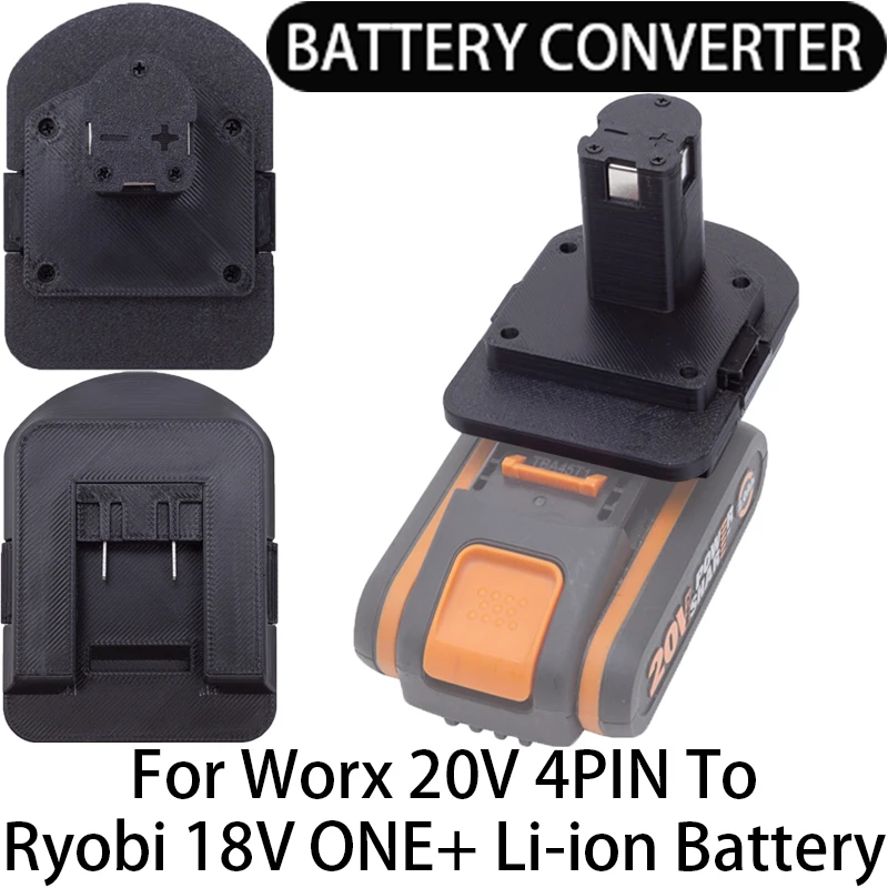 Адаптер для аккумулятора Ryobi 18 в ONE + Li-ion tools для преобразования в Worx 20 в 4-контактный адаптер для литий-ионного аккумулятора WA3551.1/WA3561/WA3516
