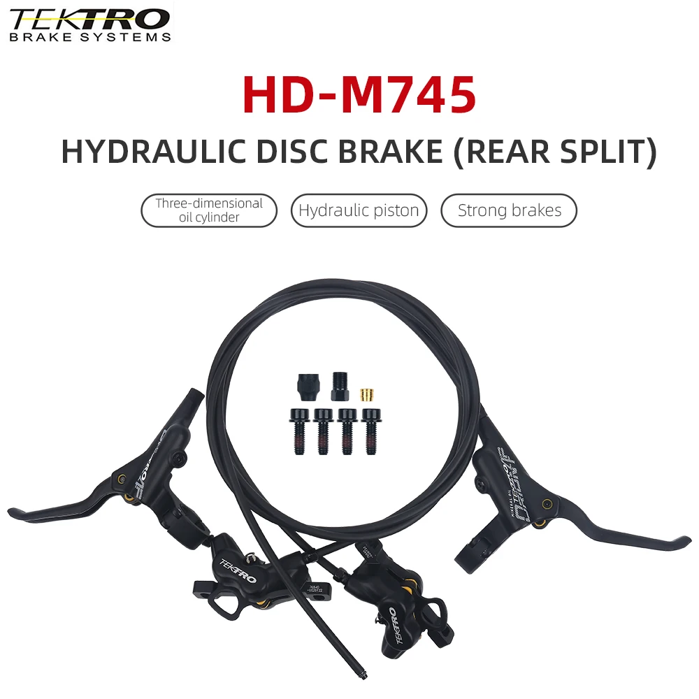 Tektro HD-M745 Гидравлический дисковый тормоз для горного велосипеда, 4-поршневой внутренний трос, четыре поршня, 1900 мм, MTB тормоз, суппорт, давление масла