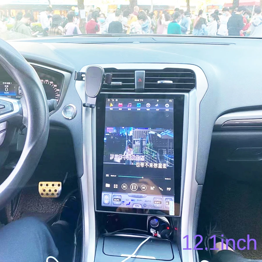 Автомагнитола мультимедийный видеоплеер GPS-навигатор 8G + 128G 12,1 дюймов сенсорный экран в стиле Tesla для Ford Mondeo Fusion MK5 Android 13