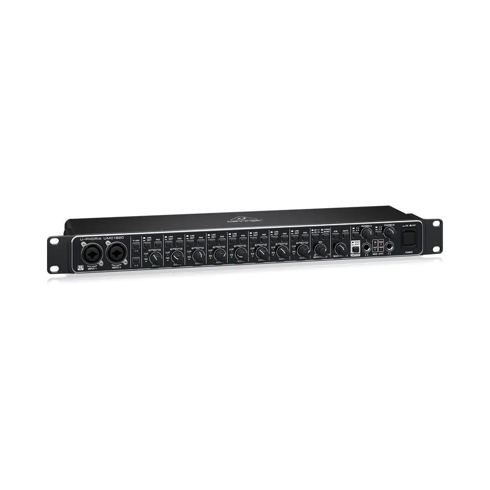 Фото Звуковая карта Behringer U-Phoria UMC1820, аудиоинтерфейс USB 2.0 с 18 входами/20 выходами и 8 микрофонными предусилителями Midas, студийное музыкальное оборудование №3