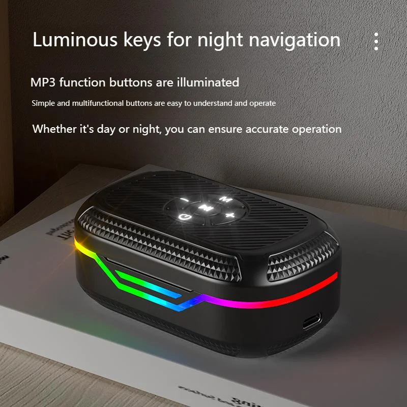 Фото Беспроводные Bluetooth-наушники MP3, поддержка TF-карты, RGB световой эффект, длительный срок службы батареи, спортивные наушники с микрофоном, сенсорное управление №2