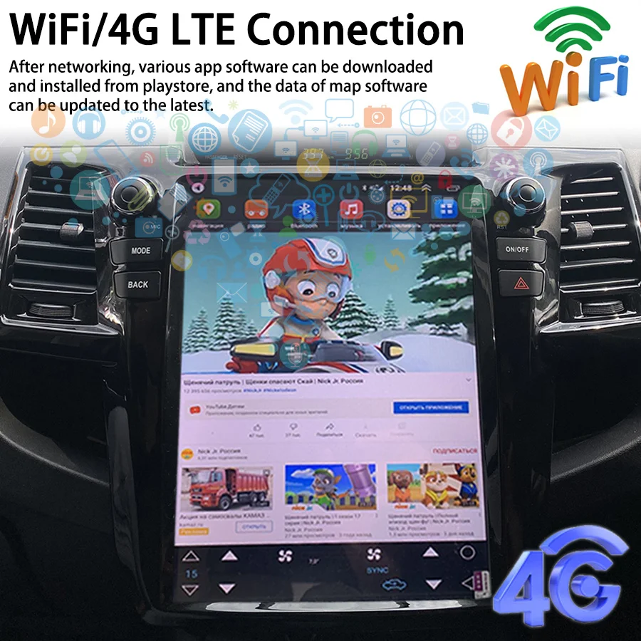 Фото 12,1 дюймовый Android 13 Tesla экран для TOYOTA Fortuner HILUX Revo 2005-2014 автомобильное радио 4G LTE WIFI мультимедийное Стерео Авторадио DSP №5