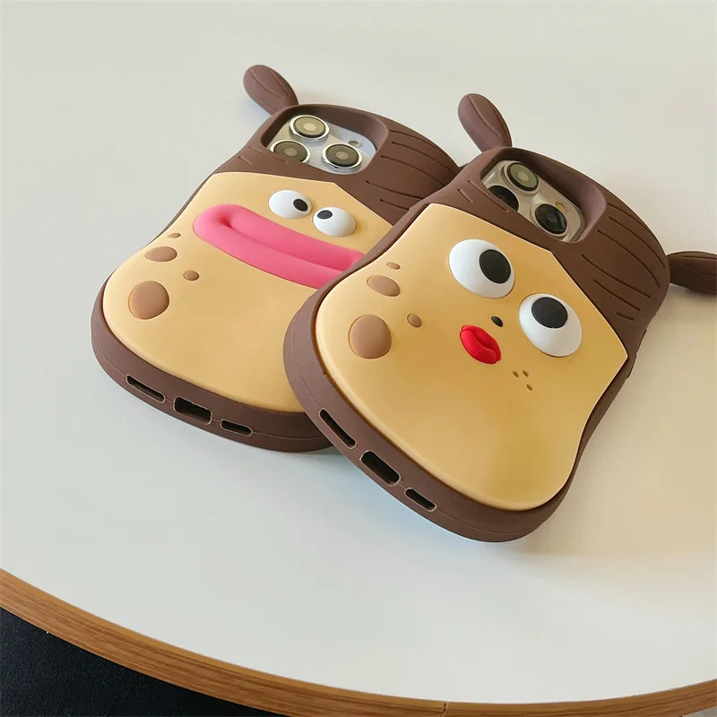 Чехол для телефона для iphone 16, 15, 14, 13, 12, Pro Max, новая корейская INS Squishy Toy Cubic Fun Braid Girl, креативная мягкая защитная задняя крышка (art.: 3920d003473a5) - 3920d003473a5