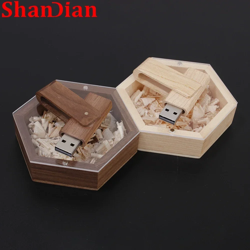 Фото SHANDIAN, 10 шт./лот, новый USB-накопитель, акриловая плата, шестиугольная коробка, Pendrive, 4 ГБ, 8 ГБ, 16 ГБ, 32 ГБ, 64 ГБ, 128 ГБ, бесплатный логотип по индивидуальному заказу №4