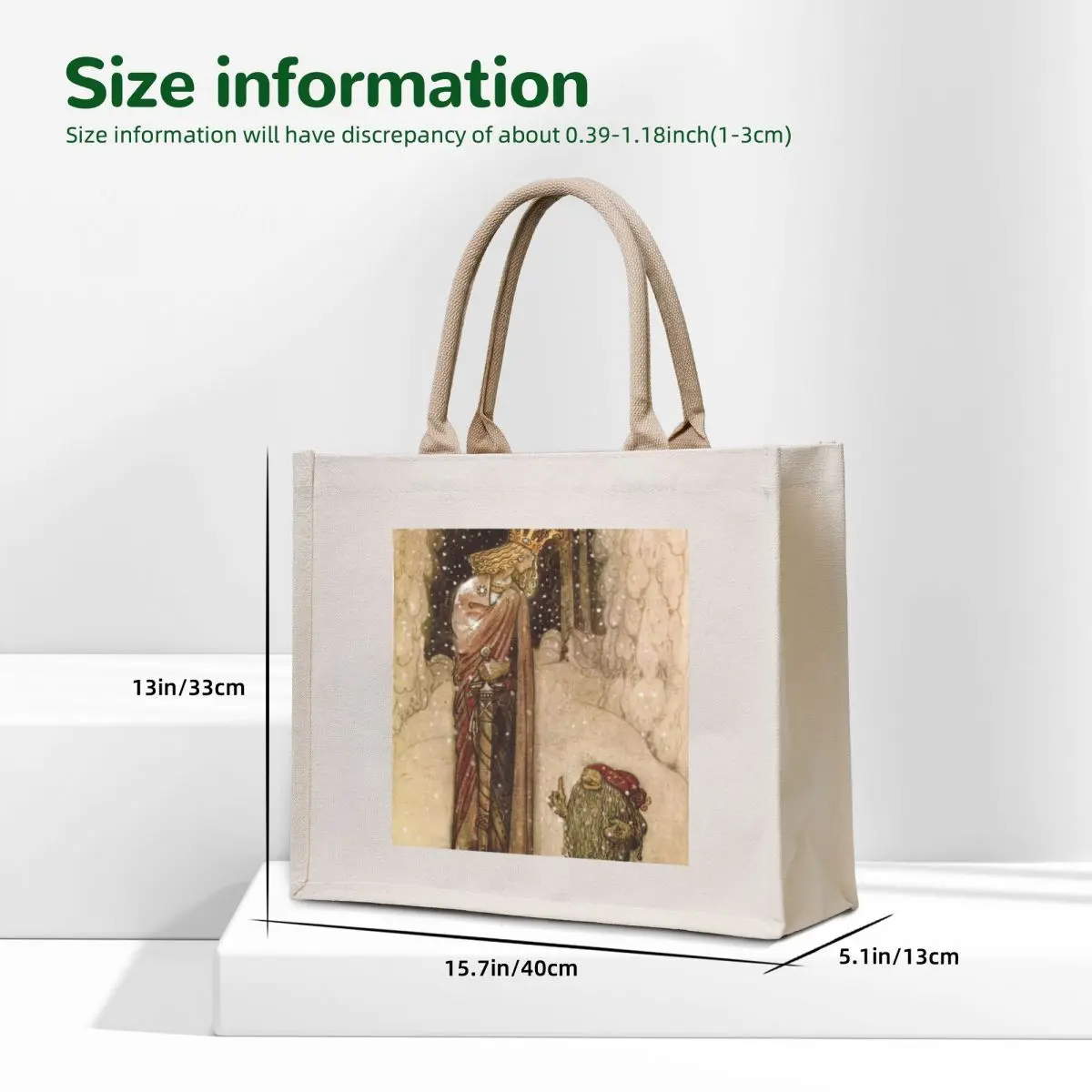 Фото Fairy Prince and Tomten - John Bauer Tote Bag Холщовые сумки-тоут Женская сумка-шоппер Пляжная сумка Eco №5