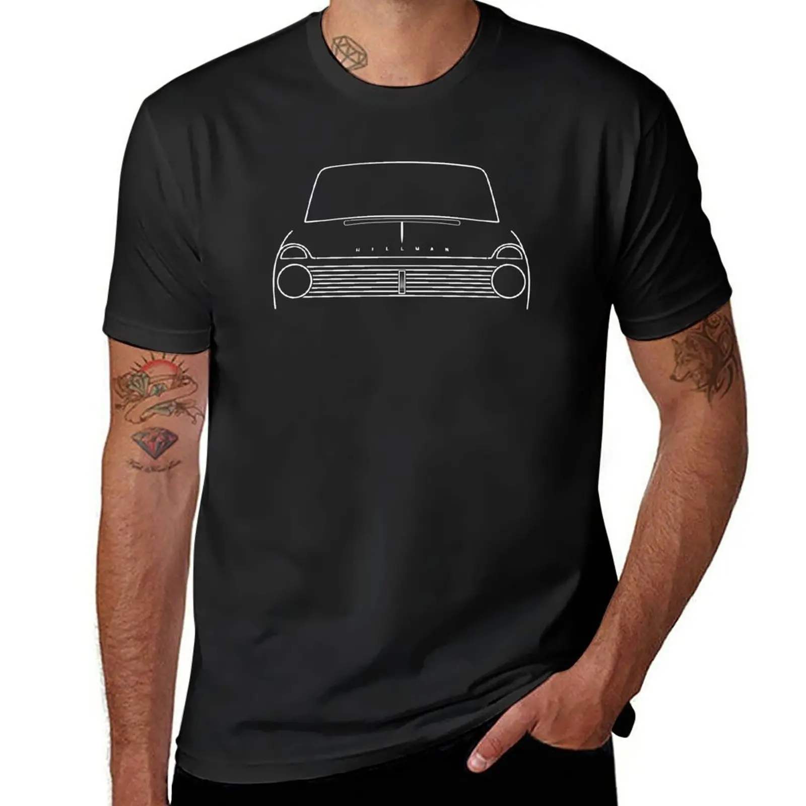 Новинка, классическая белая футболка Hillman Super Minx в стиле 1920-х с британским автомобилем, блузка, футболки, футболка, мужские высокие футболки