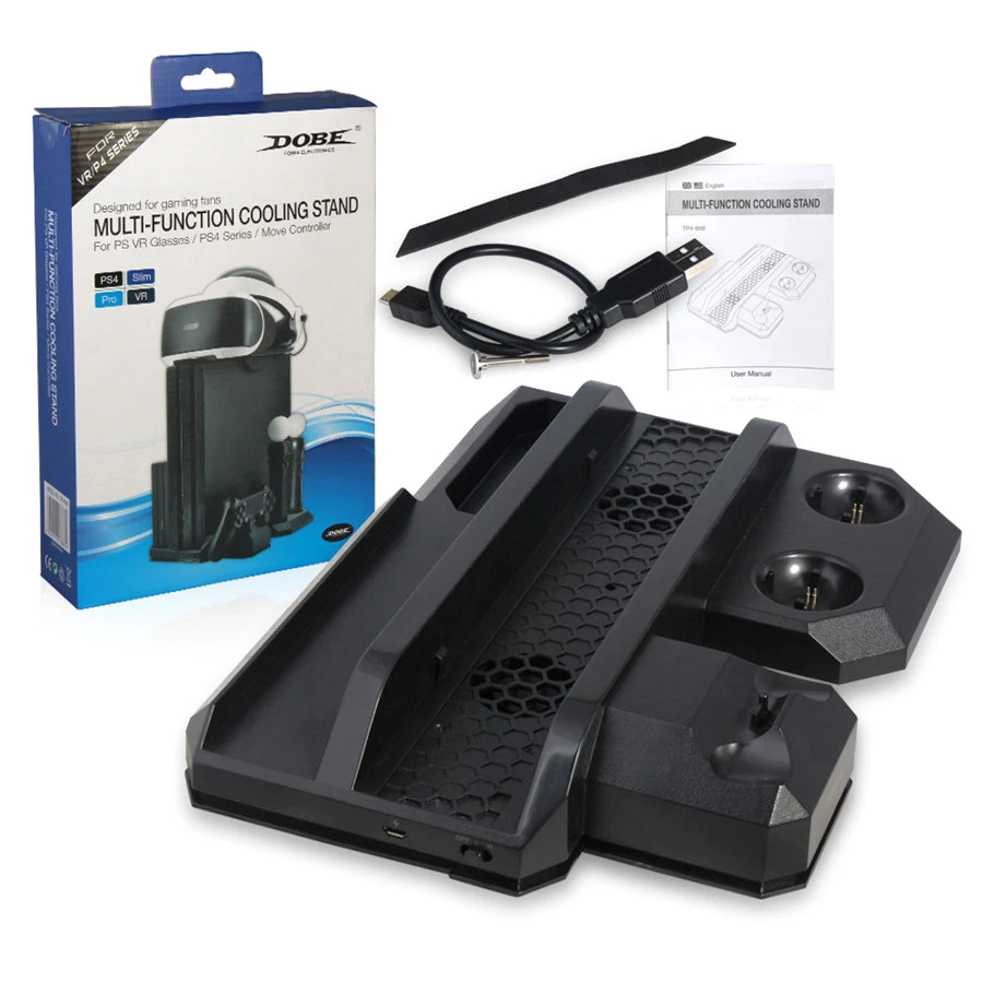 PS4/Pro/Slim PS VR многофункциональная вертикальная подставка с кулером главный вентилятор контроллер движения док-станция зарядное устройство