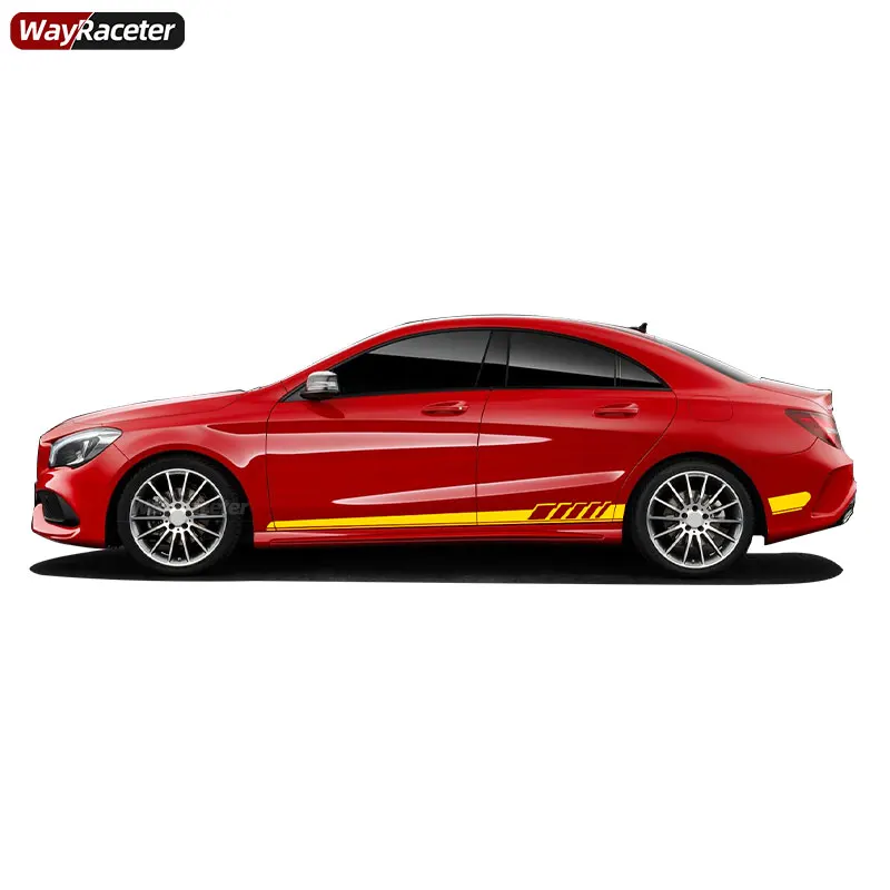 Фото Наклейки с боковыми полосками, 2 шт., один AMG, графическая наклейка для Mercedes Benz CLA Class CLA45 CLA35 C117 C118 X117 X118 W117 W118 №3