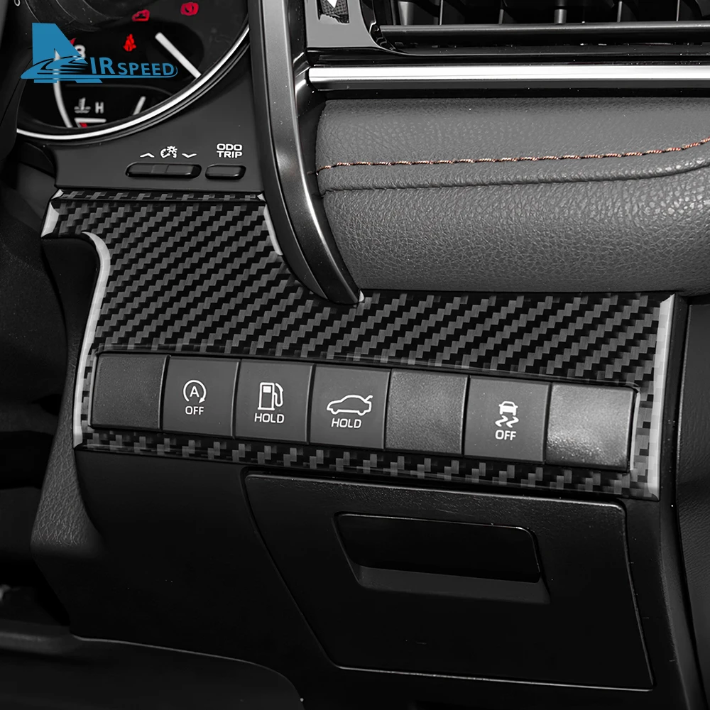 Фото Настоящее мягкое углеродное волокно для Toyota Camry 2018 2019 2020 2021 2022 2023 2024 LHD RHD, кнопка переключения фар автомобиля, аксессуары №2