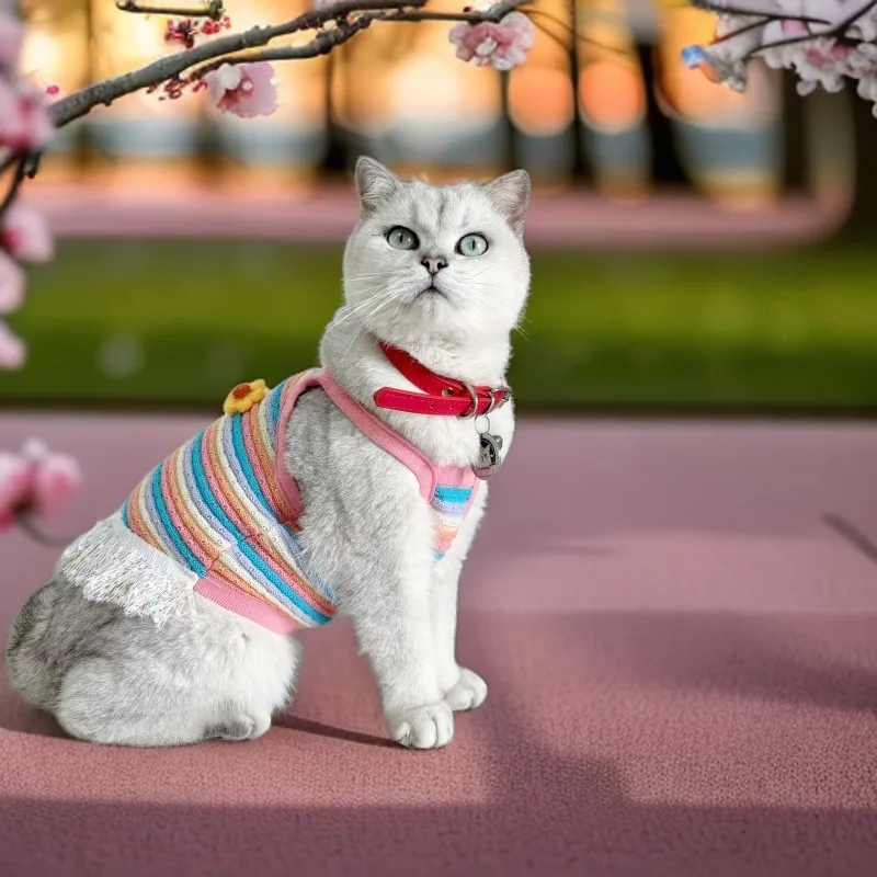 Фото Собака, кошка, маленький и средний размер, весенне-летний вязаный ремешок с кисточками, Bomei Fa Dou Silver, постепенный слой, медведь, маленький йоркширский цвет №2
