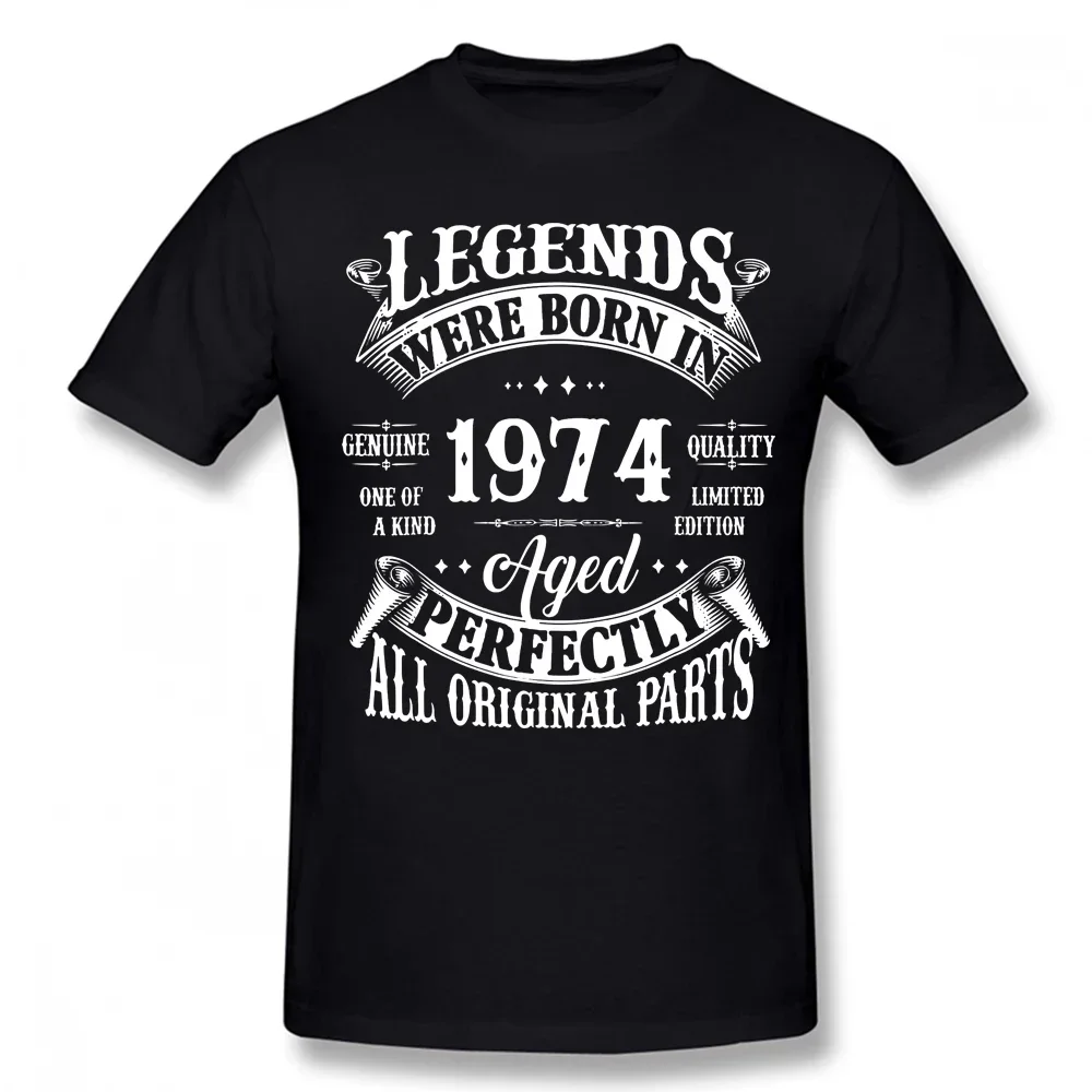 Новая модель 2025 года, винтажная футболка Legends на 50-летие, рожденная в 1974 году, 50-летие, уличная одежда, подарки с короткими рукавами, летняя стильная футболка