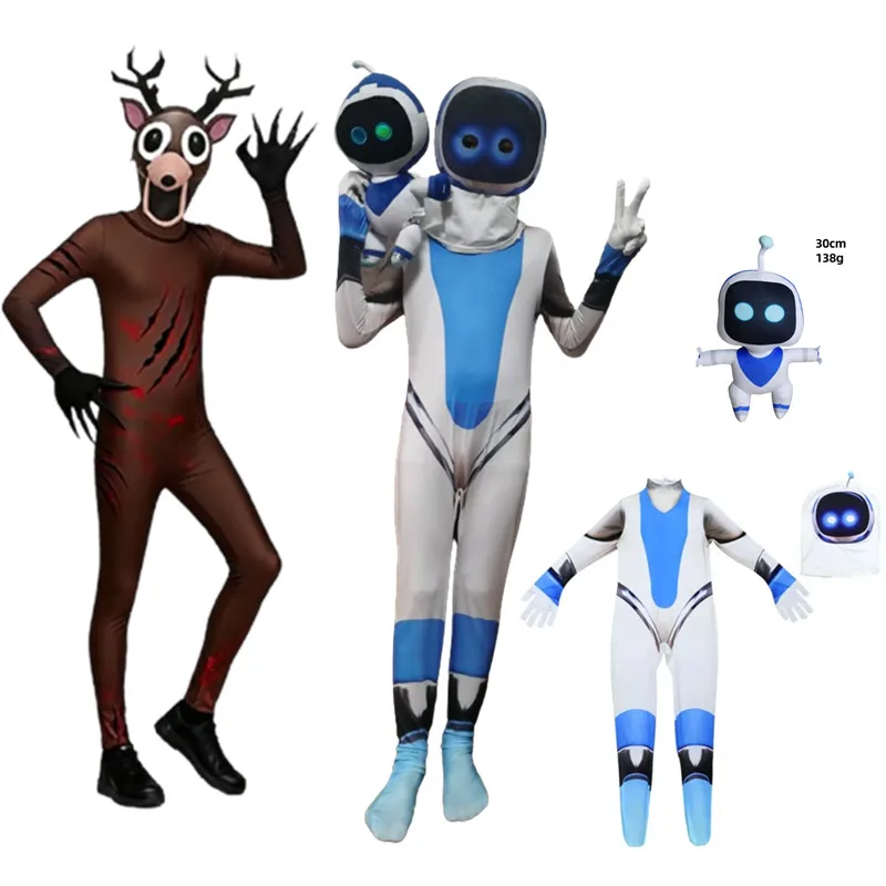 Детский карнавальный костюм A-Astroo Bot Game, забавный детский комбинезон A-Astro Bot, головной убор, карнавальный костюм, вечерние боди