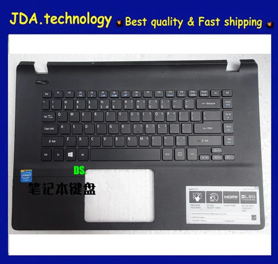 96% новая верхняя крышка для ACER Aspire E15 ES15 ES1-511 ES1-520 ES1-521 ES1-522 верхняя крышка упора для рук американская клавиатура, черный