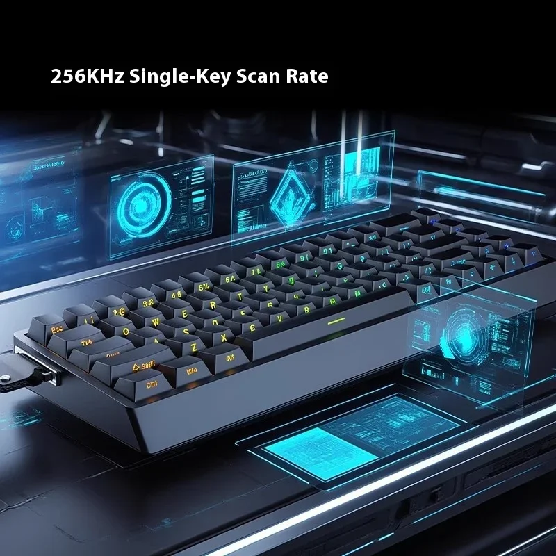 Фото Irok Nd68 Pro Клавиатура с магнитным переключателем 0,001 мм Rt 8k Эргономичная игровая клавиатура Прокладка с возможностью горячей замены и датчиком Холла RGB для клавиатуры №2