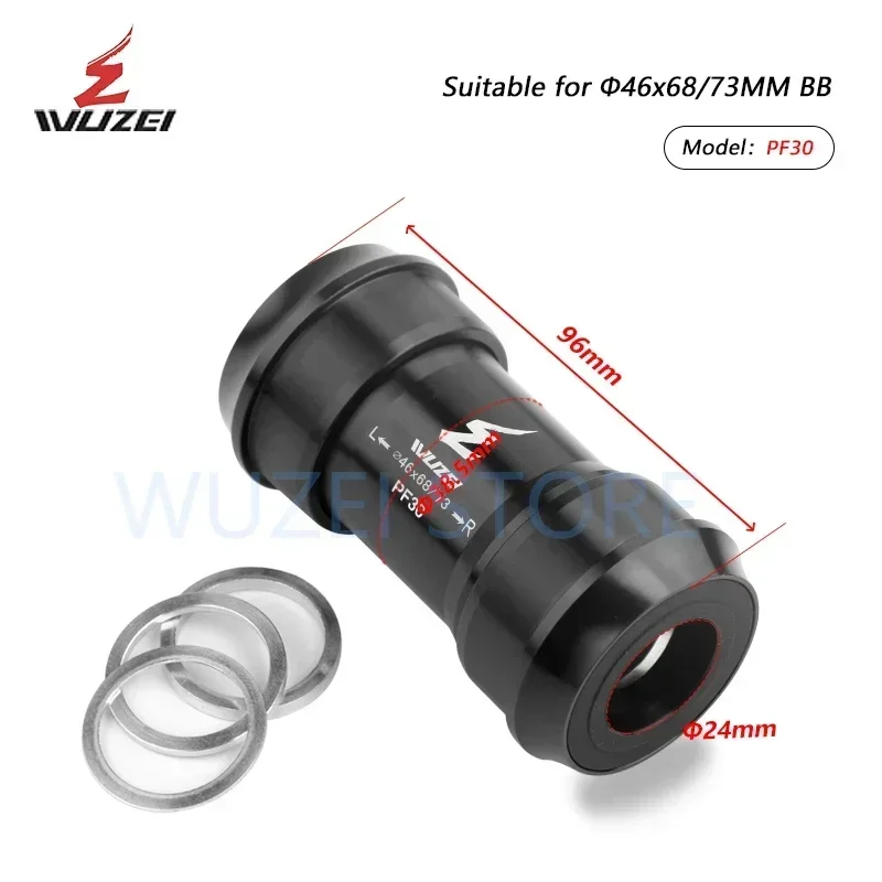 Фото WUZEI герметичный подшипник BB30 BB386 BB91 PF30 DUB 24/29 мм MTB горный шоссейный велосипед с резьбой, нижний кронштейн, ось BB для SRAM №5