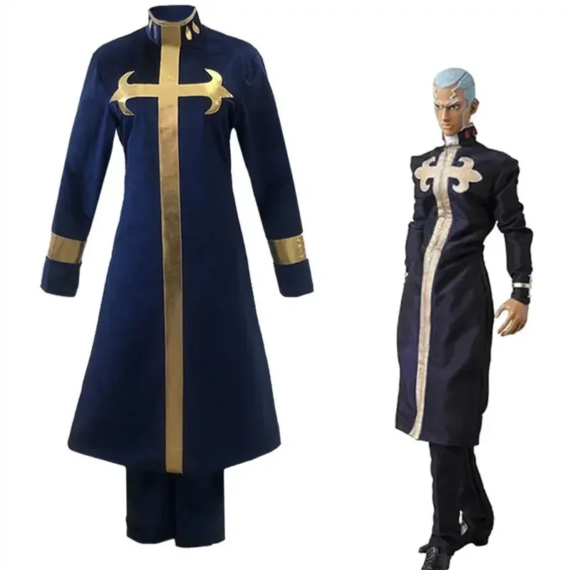 CosDaddy Anmie JoJo Bizarre Adventur Enrico Pucci Косплей Взрослые Мужчины Рубашка Брюки Костюм Хэллоуин Карнавальный Костюм NM21