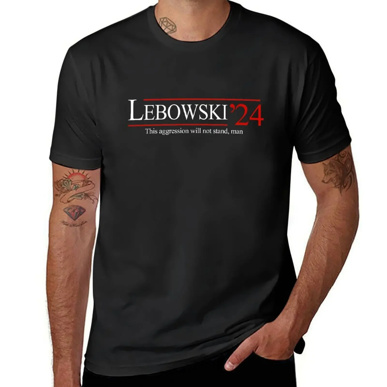 Lebowski 2024 футболка с черной графикой Аниме футболки на заказ мужские футболки
