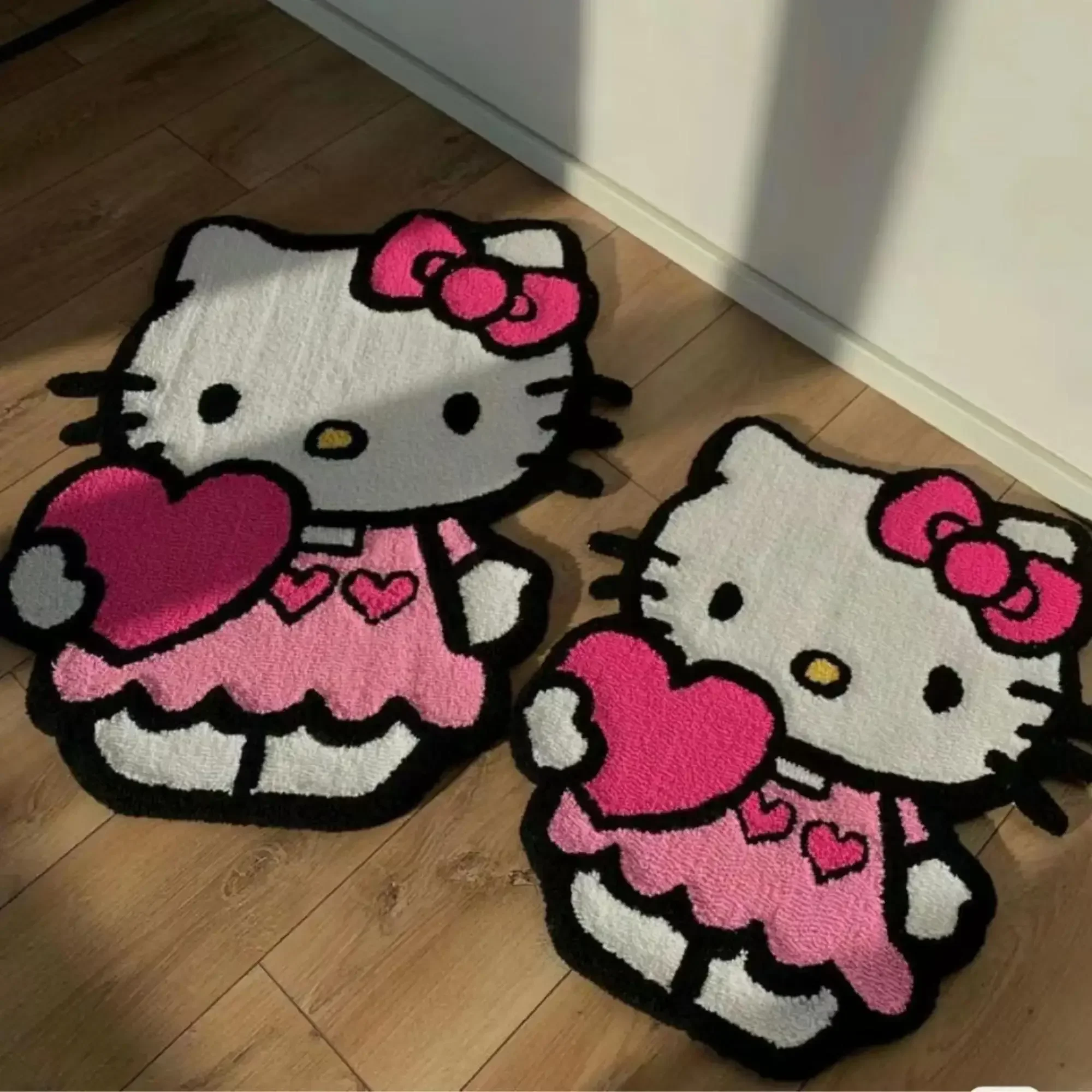 Sanrio, Hello Kitty плюшевый напольный коврик мультяшный Кот Kawaii симпатичный нескользящий декоративный коврик для спальни