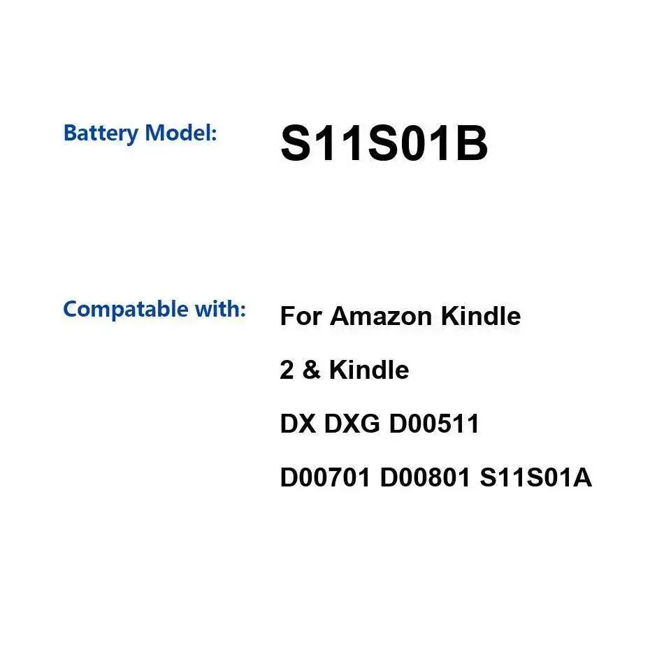 Безопасный S11S01B 1530 мАч для Amazon Kindle 2, DX Dxg D00511 D00701 D00801 S11S01A Надежная сменная батарея для планшета