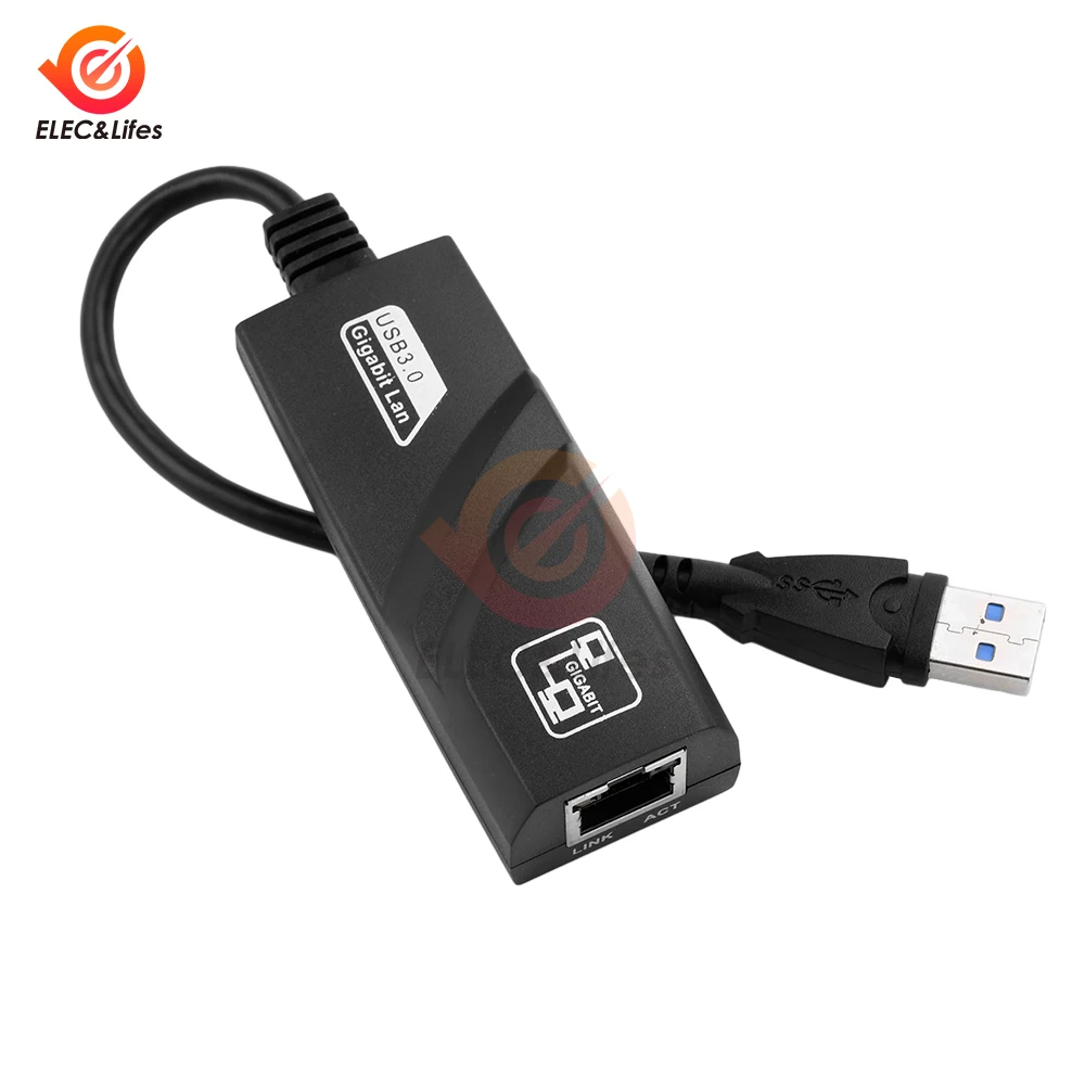 Сетевой адаптер USB3.0 к Rj45 1000 Мбитс RTL8153 Lan Ethernet-адаптер Сетевая карта 101001000 Мбитс для ноутбука Macbook Win1011 (art.: 3920cd6331ba5) - 3920cd6331ba5