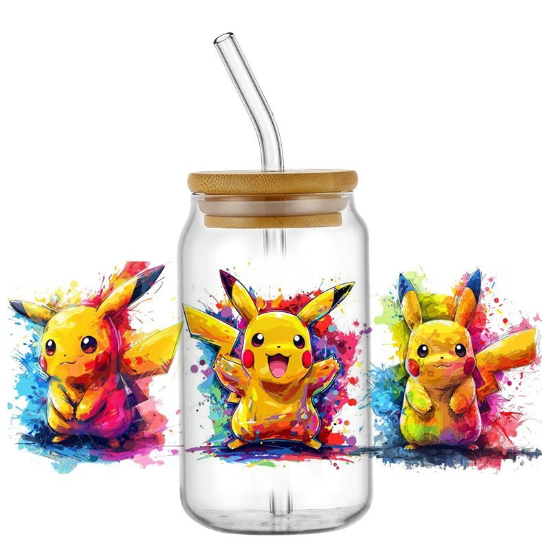 Miniso Stitch смешанная мультяшная наклейка, водостойкая УФ-кружка DTF, наклейка для кружки, сделай сам, 3D наклейка для стекла Libbey 16 унций (art.: 3920cb3bee567) - 3920cb3bee567