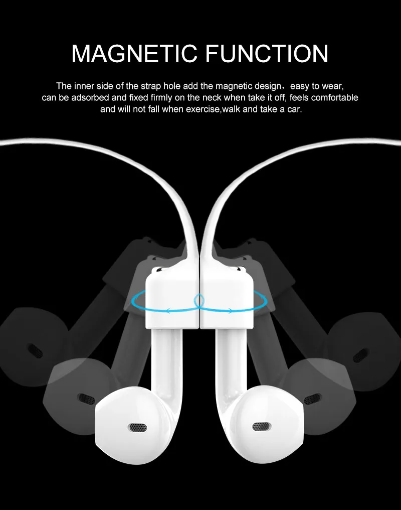 Фото Магнитный силиконовый шнур для наушников AirPods Pro Buds, с защитой от потери №3
