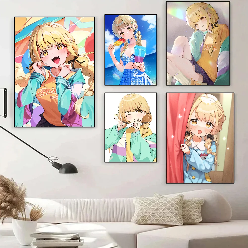 Fujita Kotone Gakuen IDOLM STER Постер Наклейка Для Девочек Самоклеящаяся Водостойкая Бумага Настенный Декор Для Кофейни, Бара