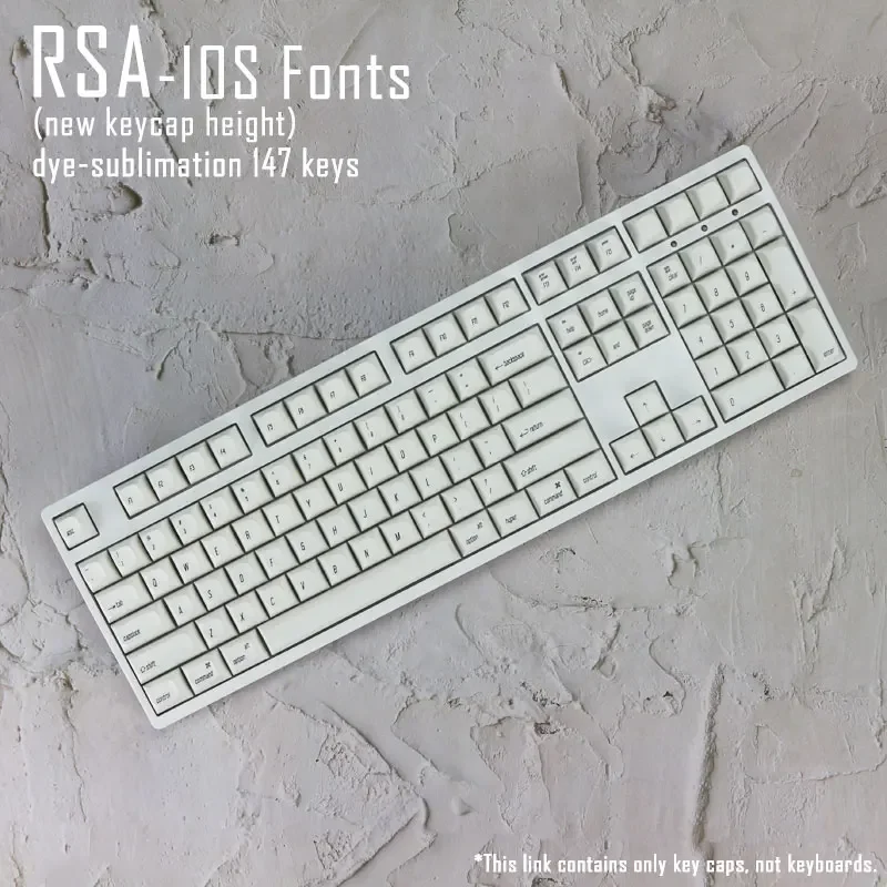 RSA New Height Keycap PBT147 Клавиши фиксированный шрифт Полный набор Горячая сублимация Компьютерная периферия